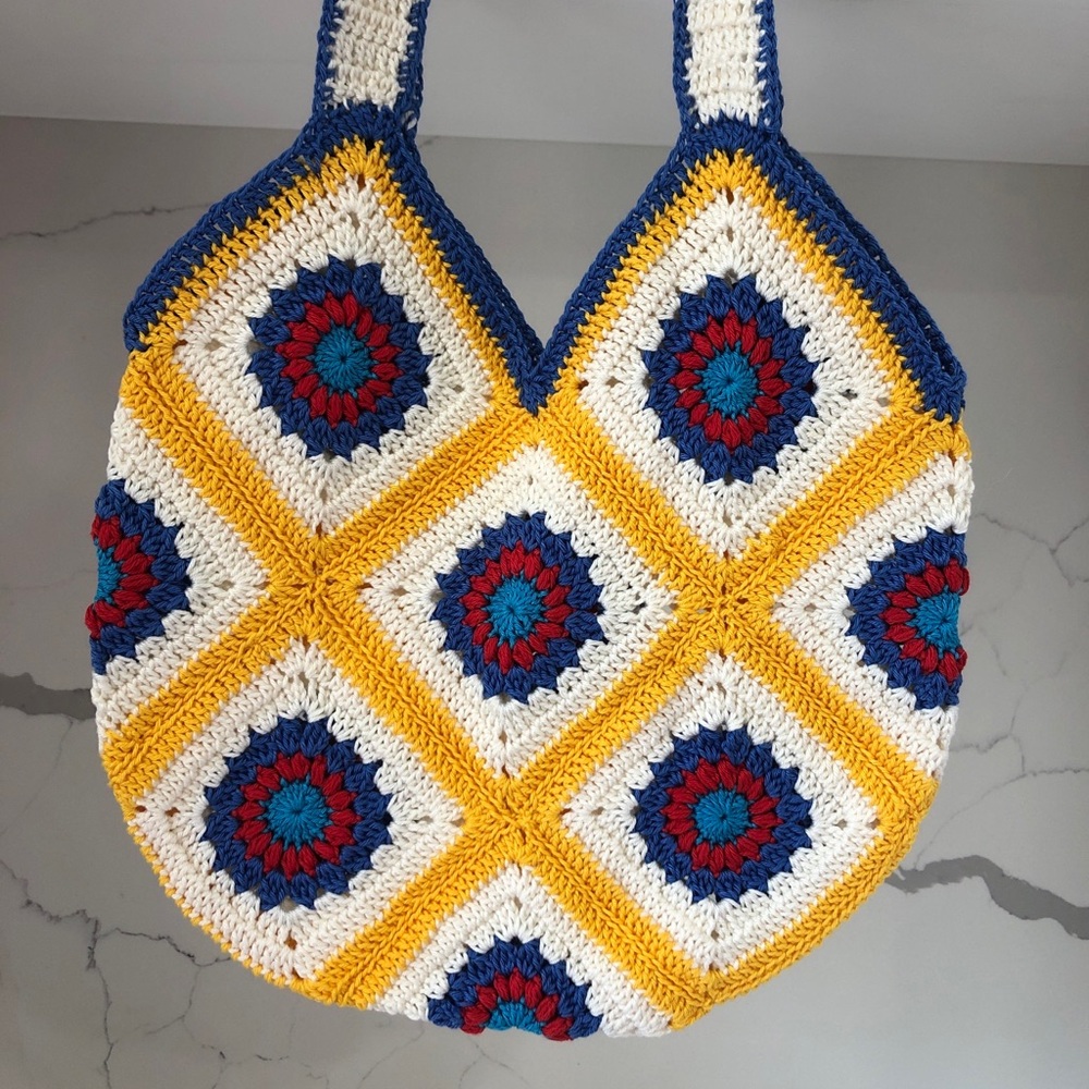 Handmade crochet shoulder bag